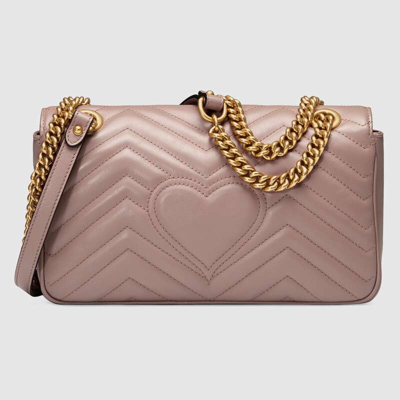 Marmont Small Matelasse Shoulder Bag 443497 Dusty pink